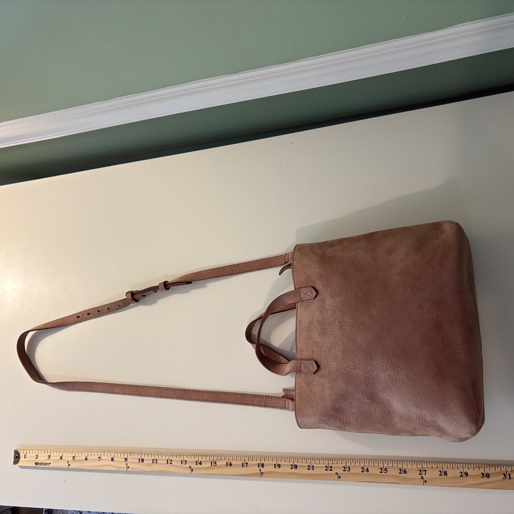 Madewell The Zip-Top Transport Crossbody Bag Nubuck Leather Everyday Purse Brown - Picture 15 of 16